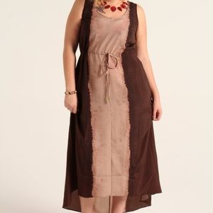 Queen Collection Maxi Day Dress with Waist Tie